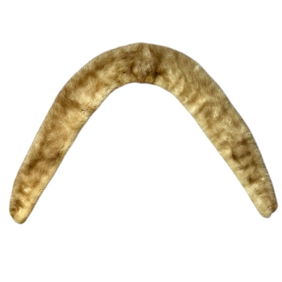 Vintage Genuine Fur Stole / Collar Light Brown Detachable Snap Strip - Picture 1 of 6